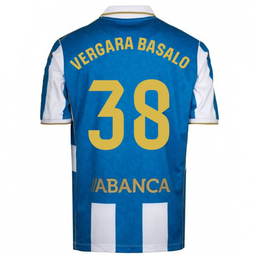Danxen Mujer Camiseta David Vergara Basalo #38 Blanco Azul 1ª Equipación 2025/26 La Camisa