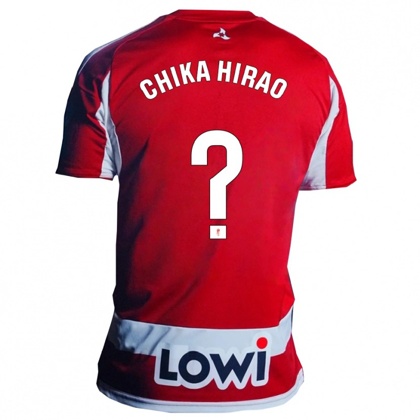 Danxen Mujer Camiseta Hirao Chika #0 Rojo Blanco 1ª Equipación 2025/26 La Camisa