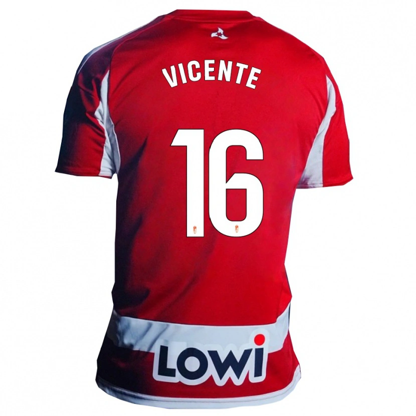 Danxen Mujer Camiseta Nerea Vicente #16 Rojo Blanco 1ª Equipación 2025/26 La Camisa