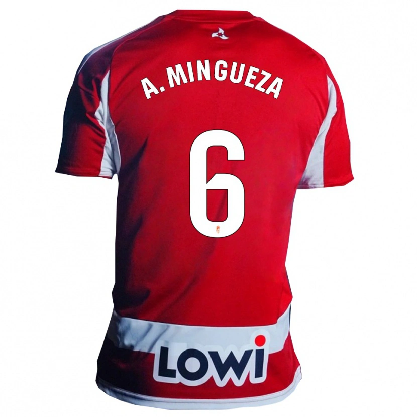 Danxen Mujer Camiseta Ariadna Mingueza Garcia #6 Rojo Blanco 1ª Equipación 2025/26 La Camisa