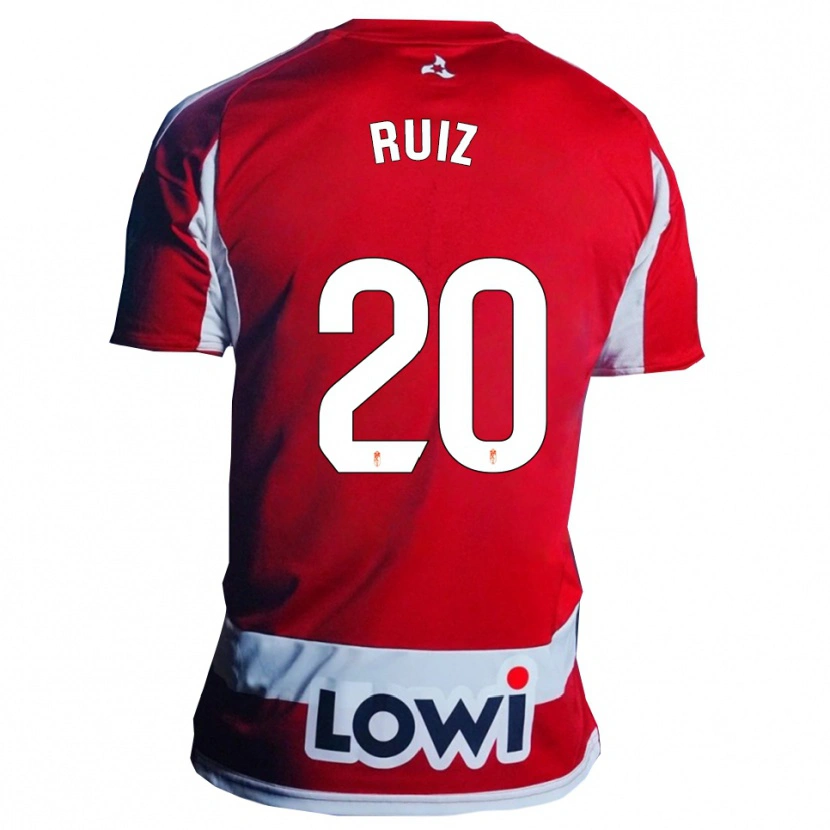 Danxen Mujer Camiseta Sergio Ruiz #20 Rojo Blanco 1ª Equipación 2025/26 La Camisa