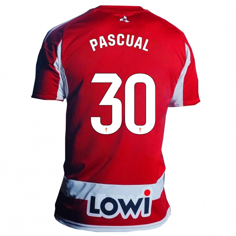 Danxen Mujer Camiseta Jorge Pascual #30 Rojo Blanco 1ª Equipación 2025/26 La Camisa