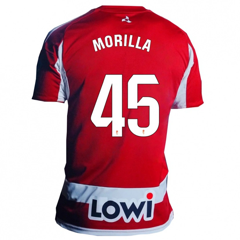 Danxen Mujer Camiseta David Morilla #45 Rojo Blanco 1ª Equipación 2025/26 La Camisa