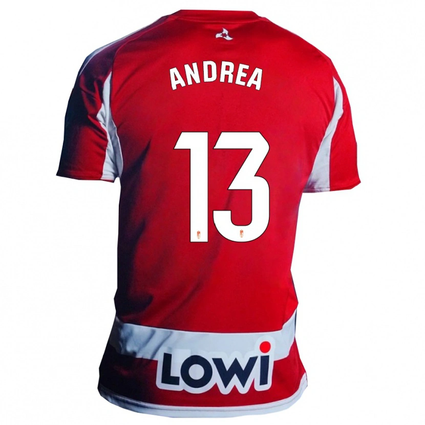 Danxen Mujer Camiseta Andrea Romero Burgos #13 Rojo Blanco 1ª Equipación 2025/26 La Camisa