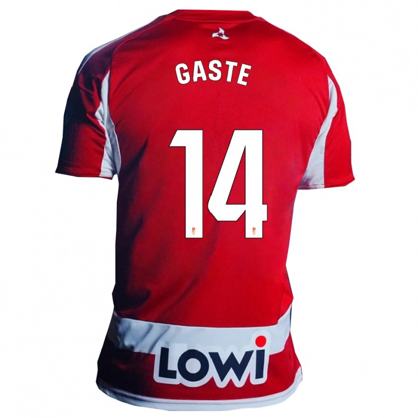 Danxen Mujer Camiseta Gaste #14 Rojo Blanco 1ª Equipación 2025/26 La Camisa