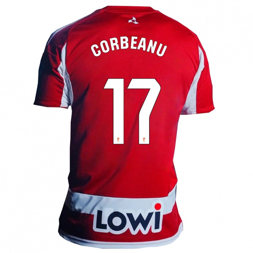 Danxen Mujer Camiseta Theo Corbeanu #17 Rojo Blanco 1ª Equipación 2025/26 La Camisa