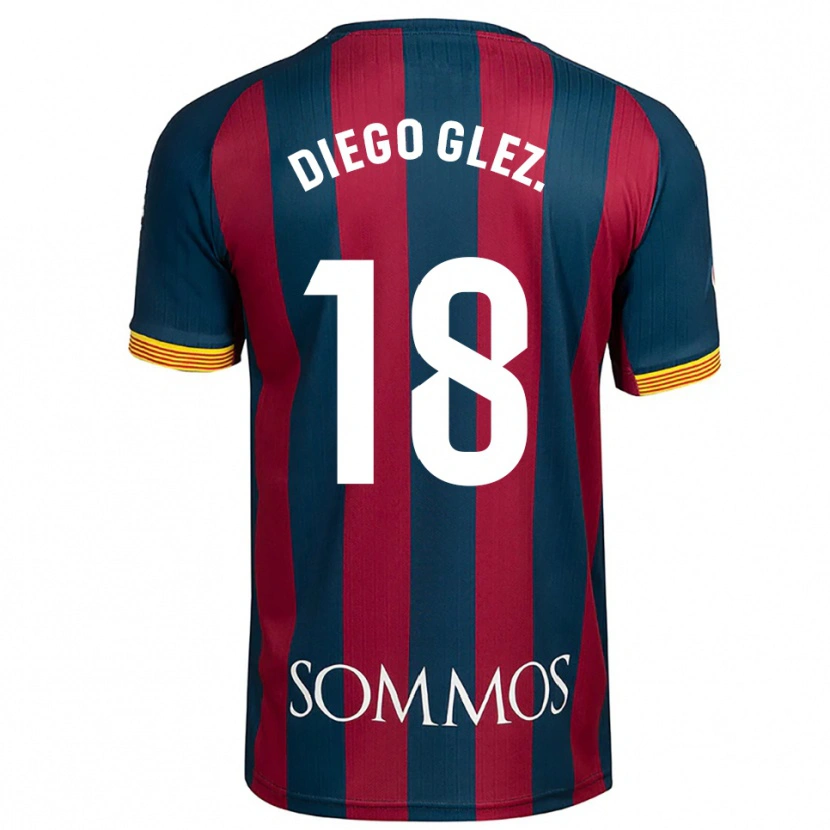 Danxen Mujer Camiseta Diego González #18 Azul Marino Rojo 1ª Equipación 2025/26 La Camisa