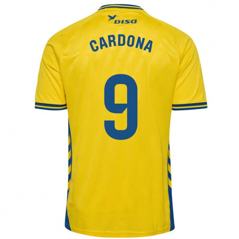 Danxen Mujer Camiseta Marc Cardona #9 Amarillo Azul 1ª Equipación 2025/26 La Camisa