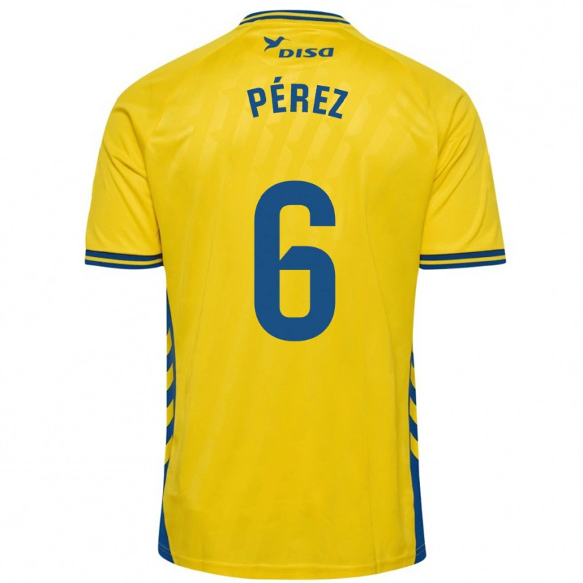 Danxen Mujer Camiseta Yoni Pérez #6 Amarillo Azul 1ª Equipación 2025/26 La Camisa