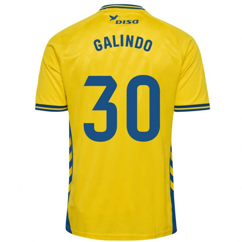 Danxen Mujer Camiseta Cristian Galindo #30 Amarillo Azul 1ª Equipación 2025/26 La Camisa