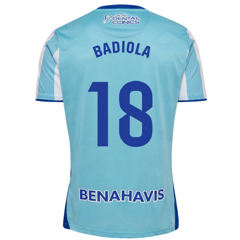 Danxen Mujer Camiseta Ibon Badiola #18 Celeste Blanco 1ª Equipación 2025/26 La Camisa