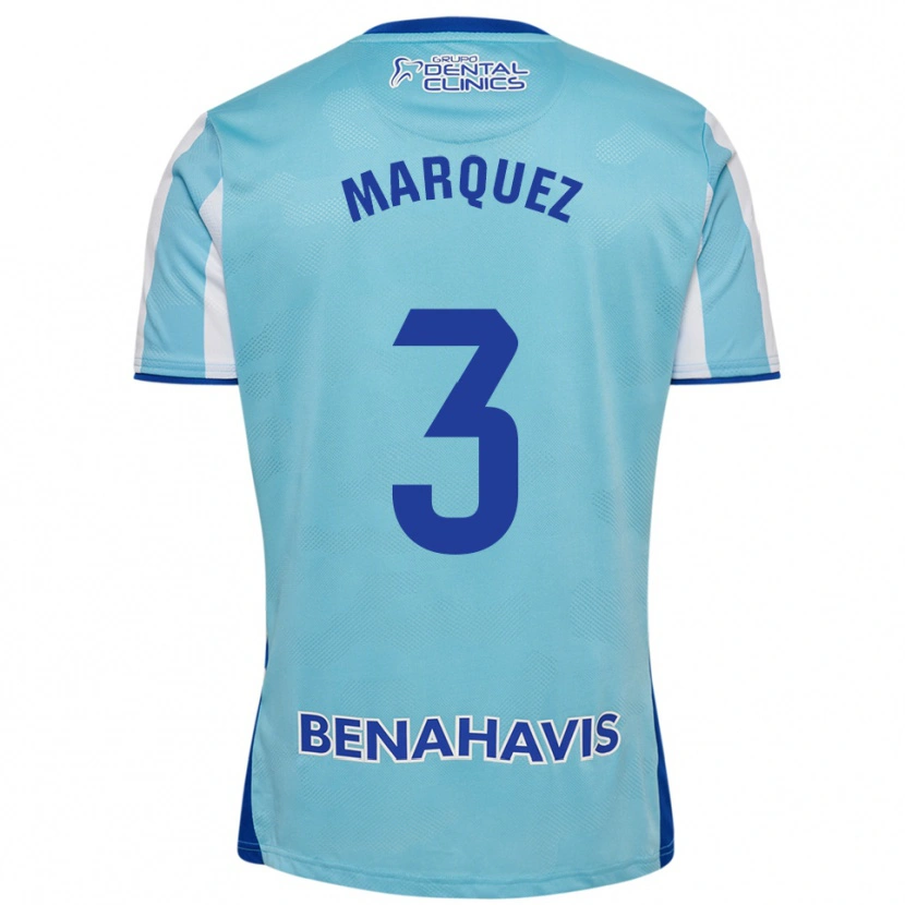 Danxen Mujer Camiseta David Márquez #3 Celeste Blanco 1ª Equipación 2025/26 La Camisa