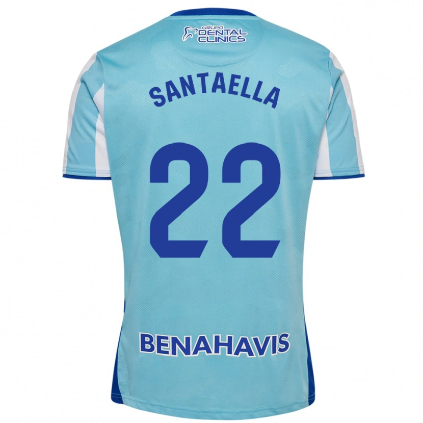 Danxen Mujer Camiseta Miguel Santaella #22 Celeste Blanco 1ª Equipación 2025/26 La Camisa