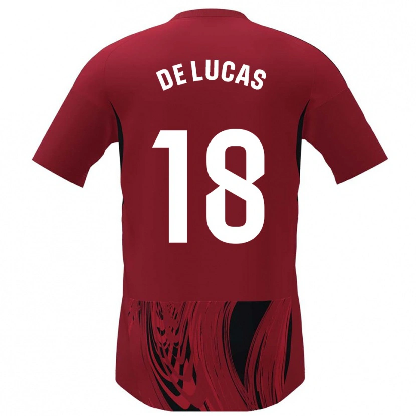 Danxen Mujer Camiseta Alejandro De Lucas #18 Rojo Negro 1ª Equipación 2025/26 La Camisa