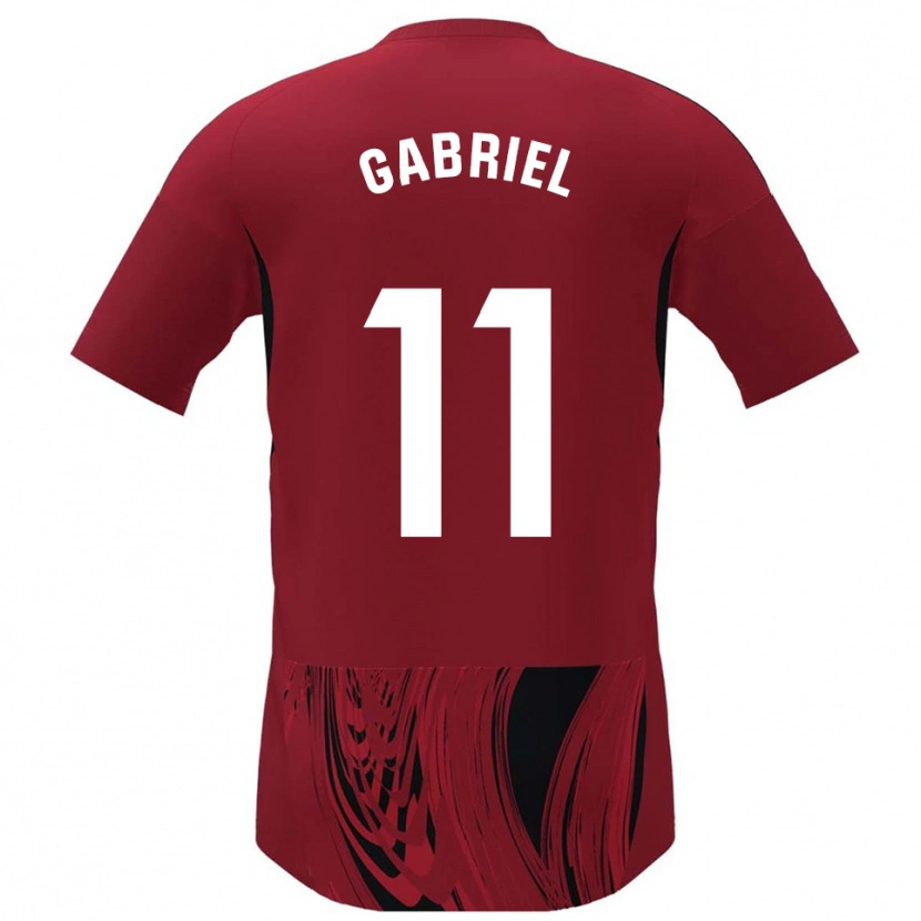 Danxen Mujer Camiseta Sergio Gabriel #11 Rojo Negro 1ª Equipación 2025/26 La Camisa