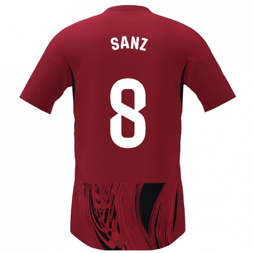 Danxen Mujer Camiseta Álvaro Sanz #8 Rojo Negro 1ª Equipación 2025/26 La Camisa