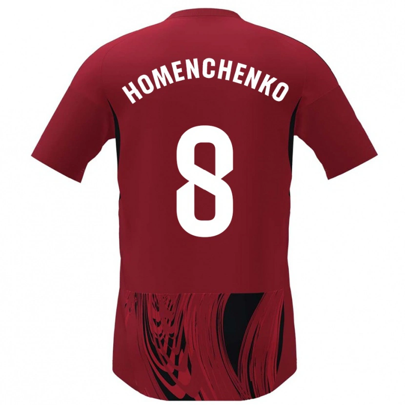 Danxen Mujer Camiseta Santiago Homenchenko #8 Rojo Negro 1ª Equipación 2025/26 La Camisa