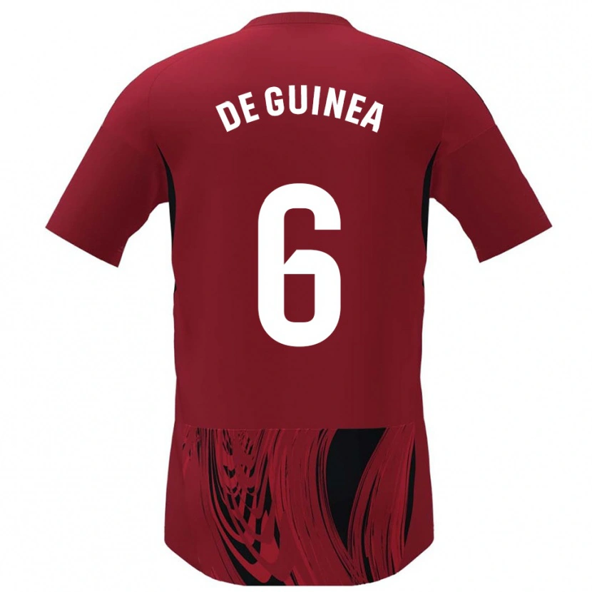 Danxen Mujer Camiseta Asier Ortiz De Guinea #6 Rojo Negro 1ª Equipación 2025/26 La Camisa