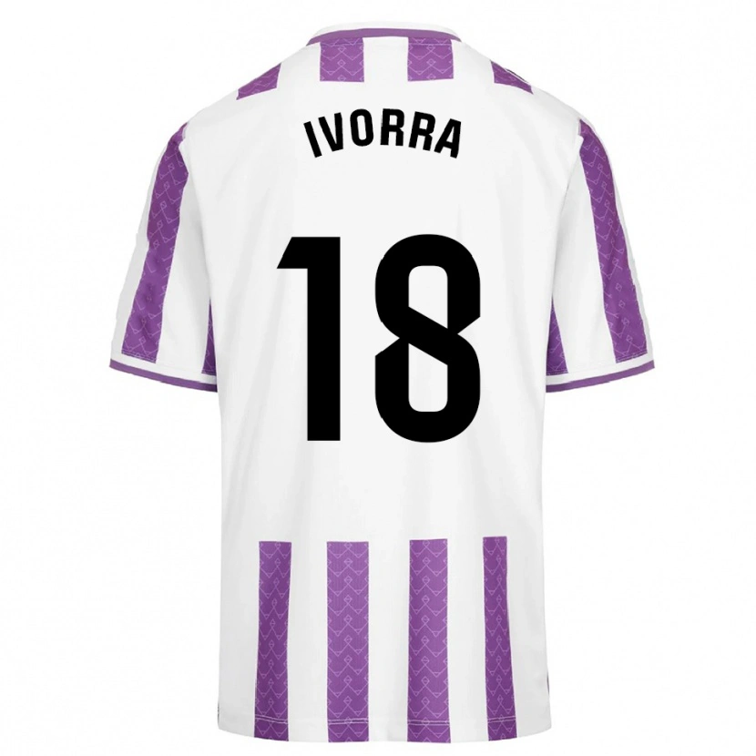 Danxen Mujer Camiseta Iker Ivorra #18 Morado Blanco 1ª Equipación 2025/26 La Camisa