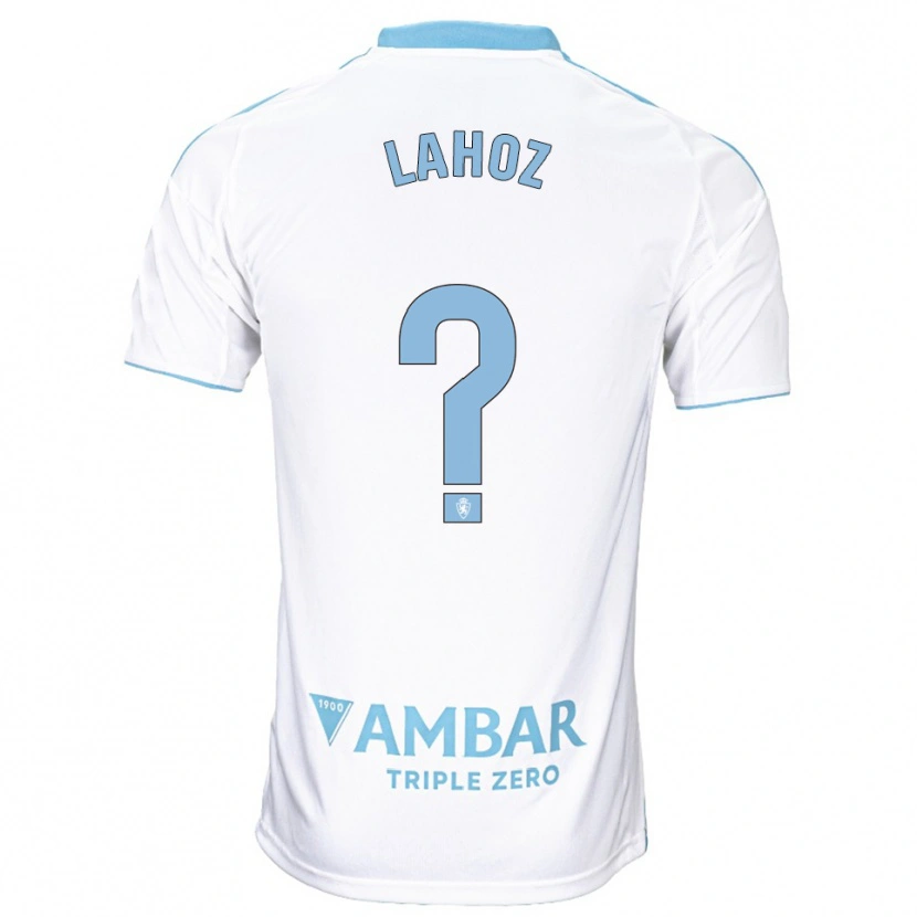 Danxen Mujer Camiseta Álvaro Lahoz #0 Blanco Celeste 1ª Equipación 2025/26 La Camisa