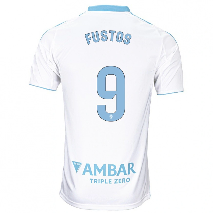 Danxen Mujer Camiseta Darius Fustos #9 Blanco Celeste 1ª Equipación 2025/26 La Camisa