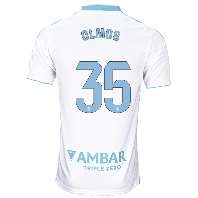 Danxen Mujer Camiseta Lucas Olmos #35 Blanco Celeste 1ª Equipación 2025/26 La Camisa