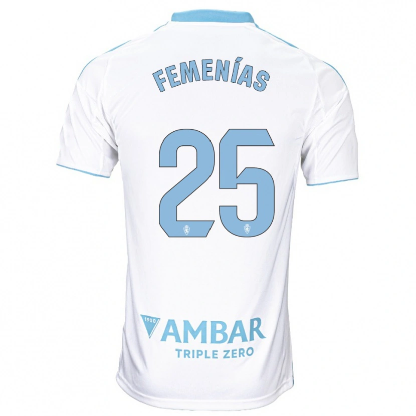 Danxen Mujer Camiseta Joan Femenías #25 Blanco Celeste 1ª Equipación 2025/26 La Camisa