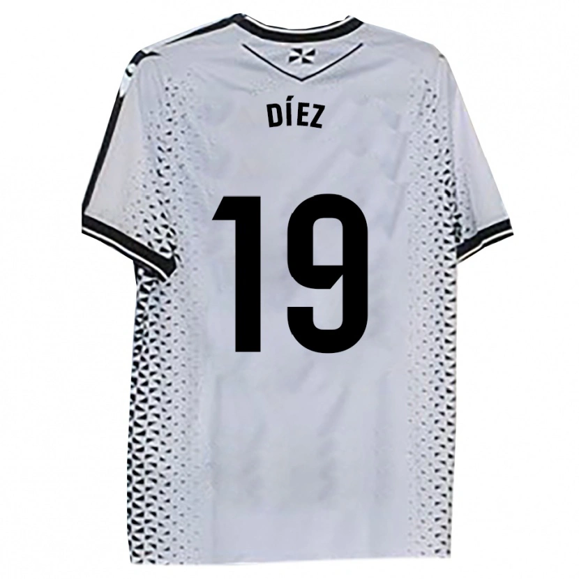 Danxen Mujer Camiseta Rubén Díez #19 Blanco Negro 1ª Equipación 2025/26 La Camisa