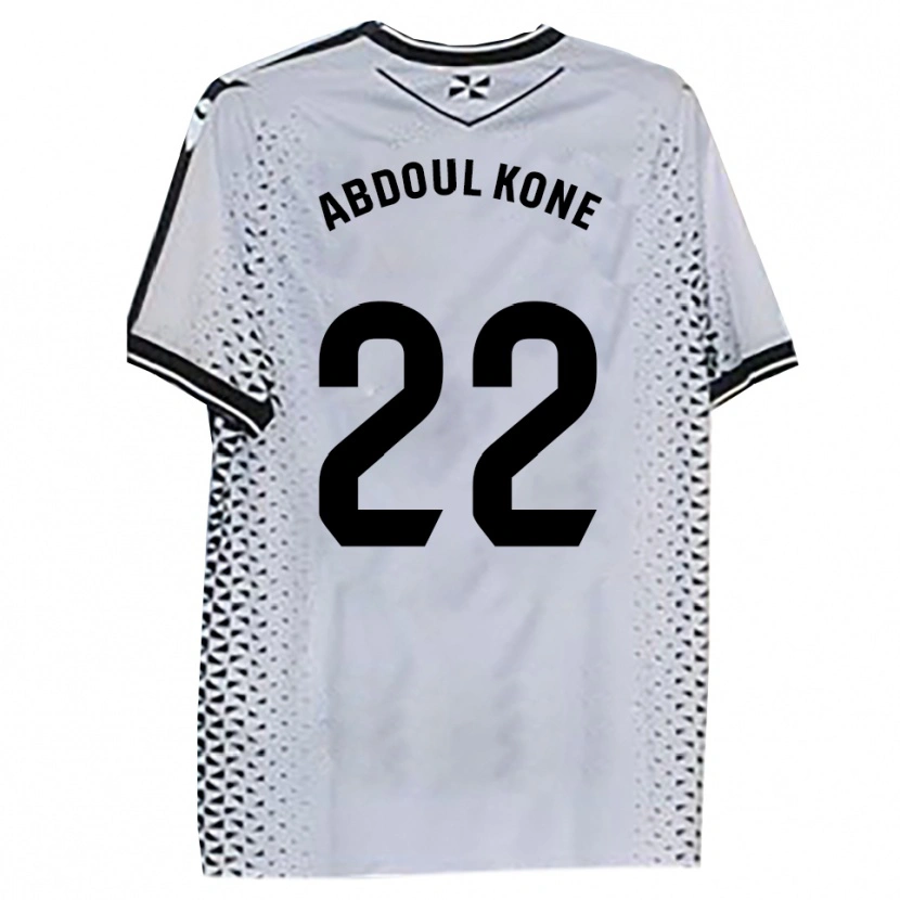 Danxen Mujer Camiseta Kialy Abdoul Kone #22 Blanco Negro 1ª Equipación 2025/26 La Camisa