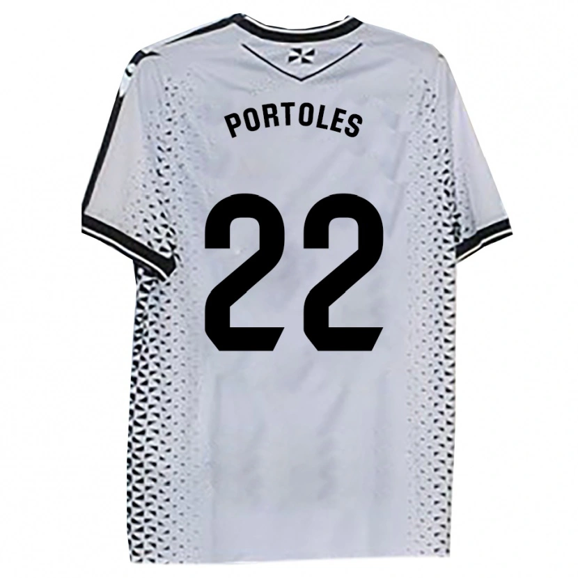 Danxen Mujer Camiseta Armengol Portoles #22 Blanco Negro 1ª Equipación 2025/26 La Camisa