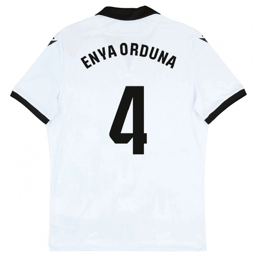 Danxen Mujer Camiseta Enya Orduna #4 Blanco Negro 1ª Equipación 2025/26 La Camisa