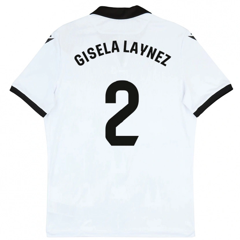Danxen Mujer Camiseta Gisela Laynez #2 Blanco Negro 1ª Equipación 2025/26 La Camisa