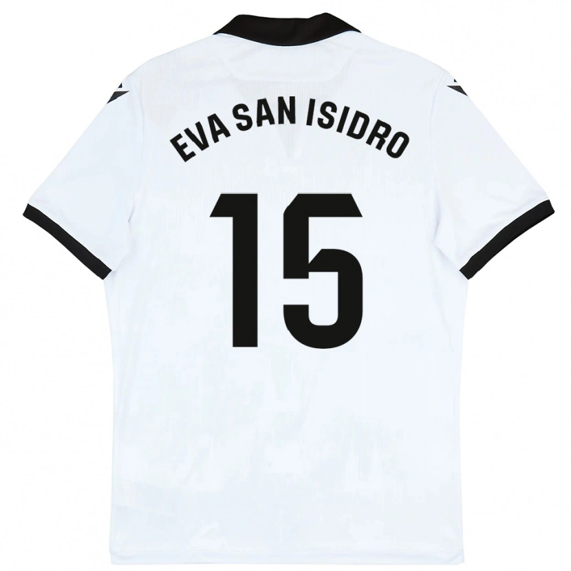 Danxen Mujer Camiseta Eva San Isidro #15 Blanco Negro 1ª Equipación 2025/26 La Camisa