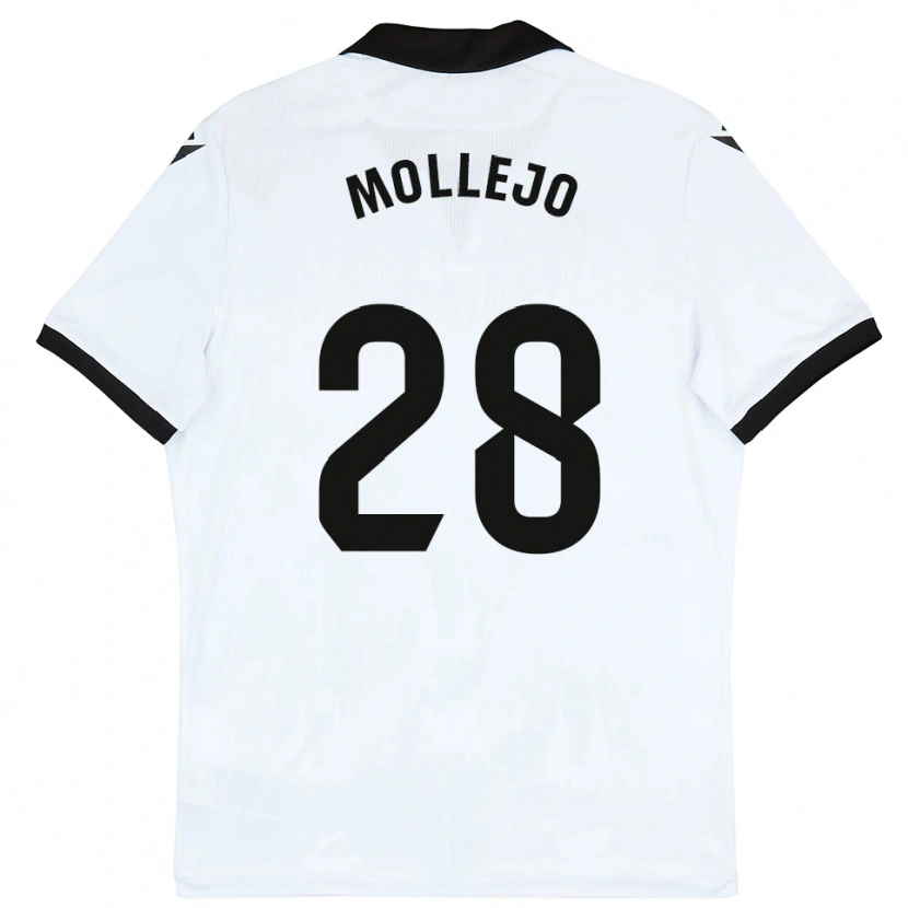 Danxen Mujer Camiseta Víctor Mollejo #28 Blanco Negro 1ª Equipación 2025/26 La Camisa