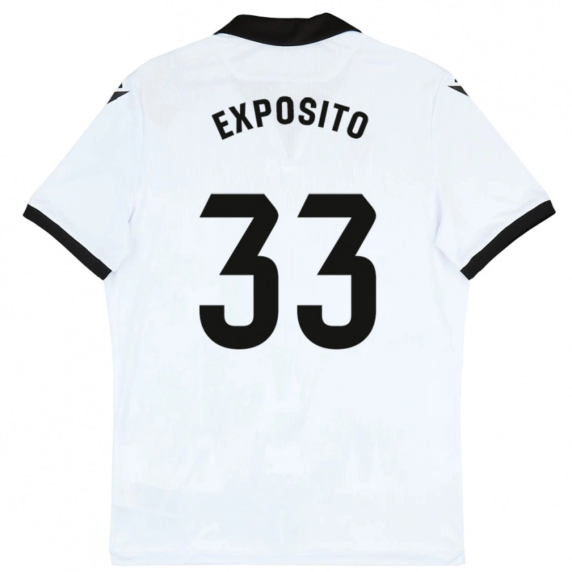 Danxen Mujer Camiseta Marcelo Expósito #33 Blanco Negro 1ª Equipación 2025/26 La Camisa