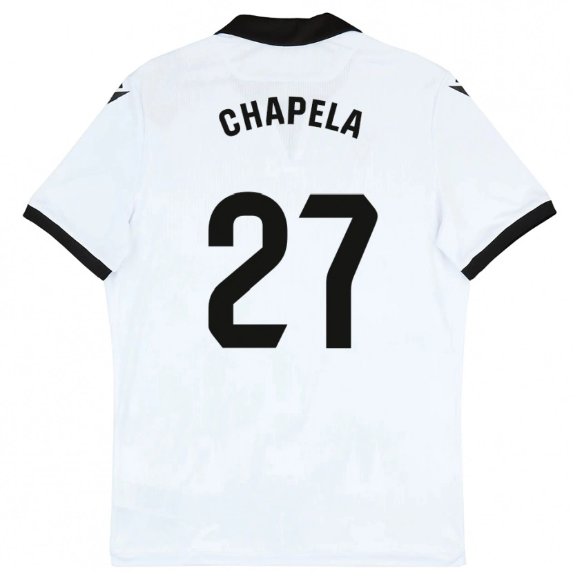 Danxen Mujer Camiseta Iván Chapela #27 Blanco Negro 1ª Equipación 2025/26 La Camisa