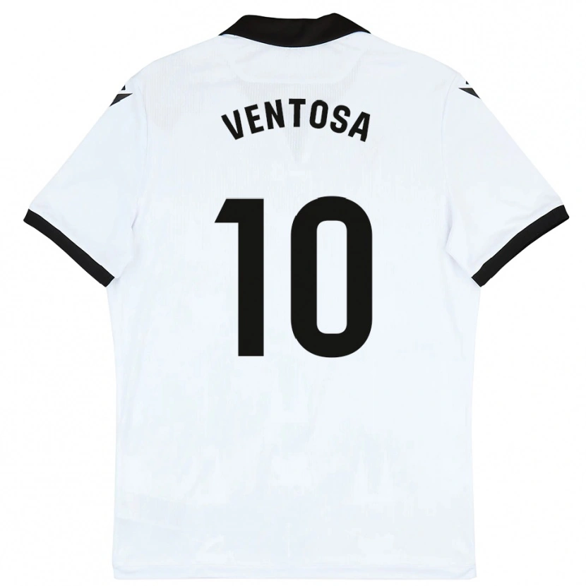 Danxen Mujer Camiseta Ethan Ventosa #10 Blanco Negro 1ª Equipación 2025/26 La Camisa