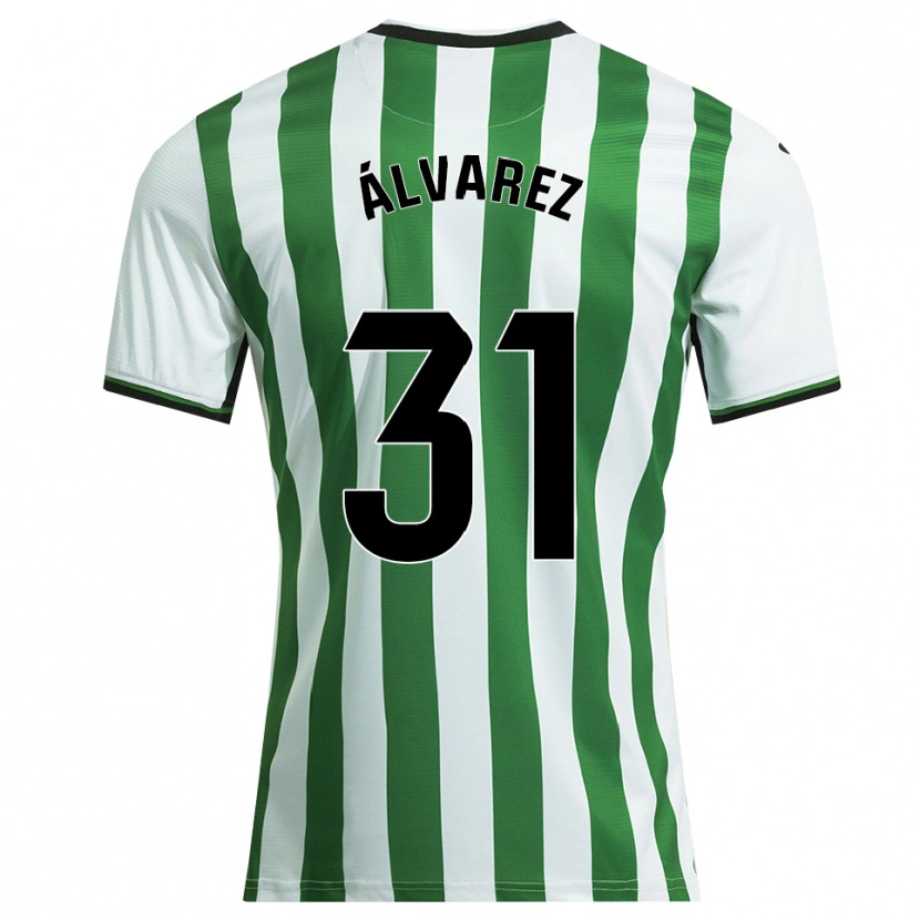 Danxen Mujer Camiseta Iker Álvarez #31 Blanco Verde 1ª Equipación 2025/26 La Camisa