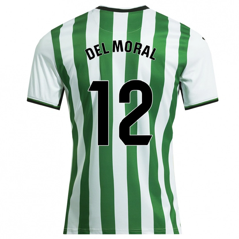 Danxen Mujer Camiseta Alberto Del Moral #12 Blanco Verde 1ª Equipación 2025/26 La Camisa
