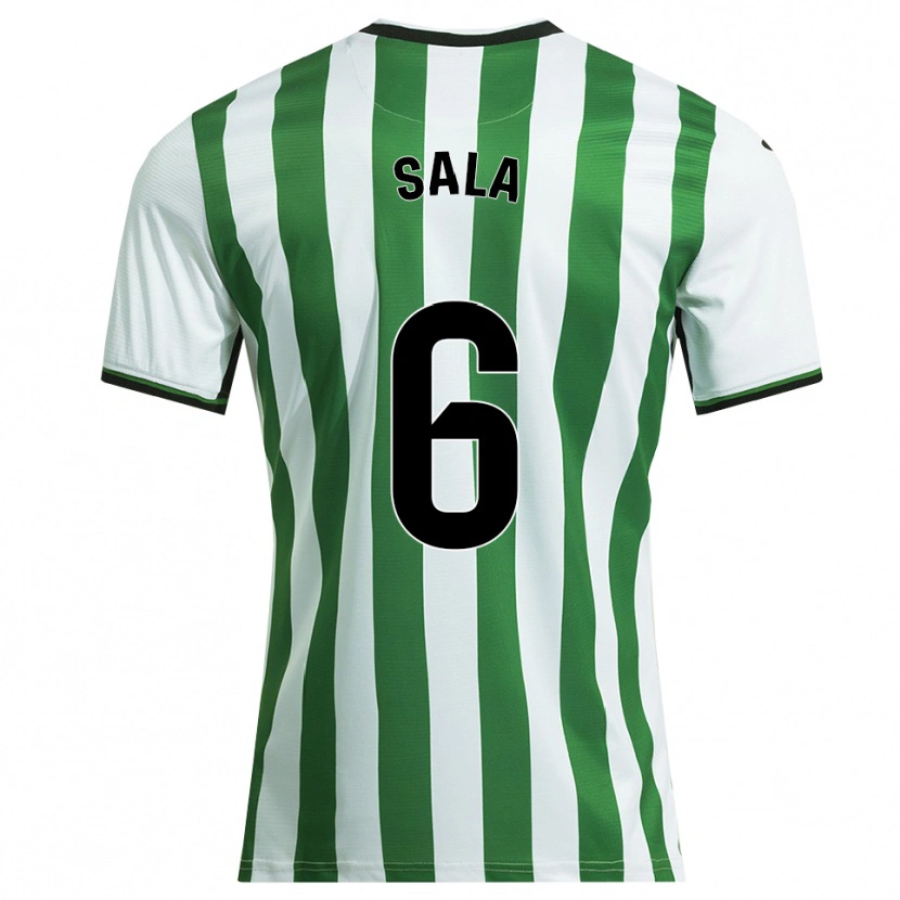 Danxen Mujer Camiseta Álex Sala #6 Blanco Verde 1ª Equipación 2025/26 La Camisa