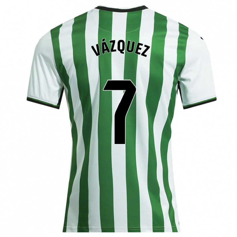 Danxen Mujer Camiseta Álvaro Vázquez #7 Blanco Verde 1ª Equipación 2025/26 La Camisa
