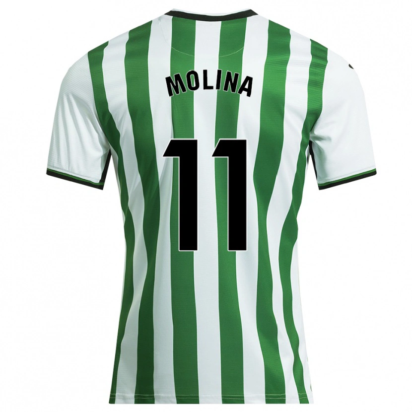 Danxen Mujer Camiseta Antonio Molina #11 Blanco Verde 1ª Equipación 2025/26 La Camisa