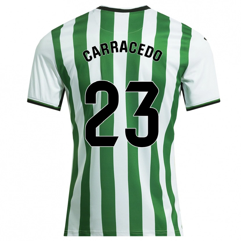 Danxen Mujer Camiseta Cristian Carracedo #23 Blanco Verde 1ª Equipación 2025/26 La Camisa