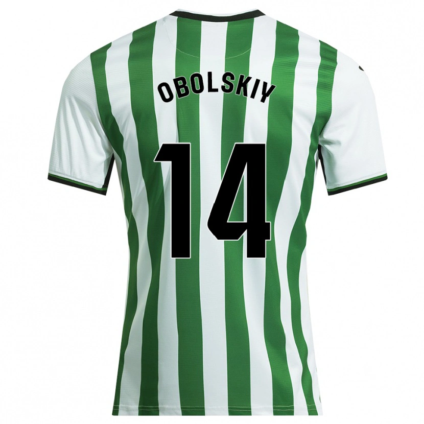 Danxen Mujer Camiseta Nikolay Obolskiy #14 Blanco Verde 1ª Equipación 2025/26 La Camisa