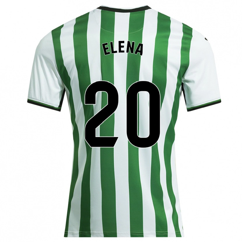 Danxen Mujer Camiseta Elena Lozano Gallego #20 Blanco Verde 1ª Equipación 2025/26 La Camisa