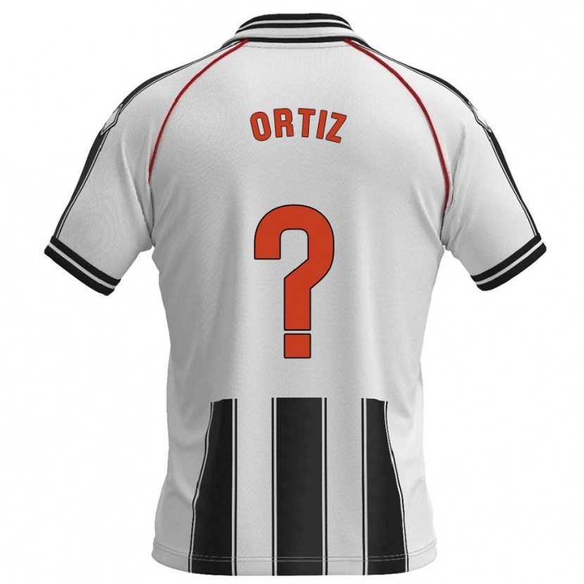 Danxen Mujer Camiseta Pablo Ortiz #0 Blanco Negro 1ª Equipación 2025/26 La Camisa