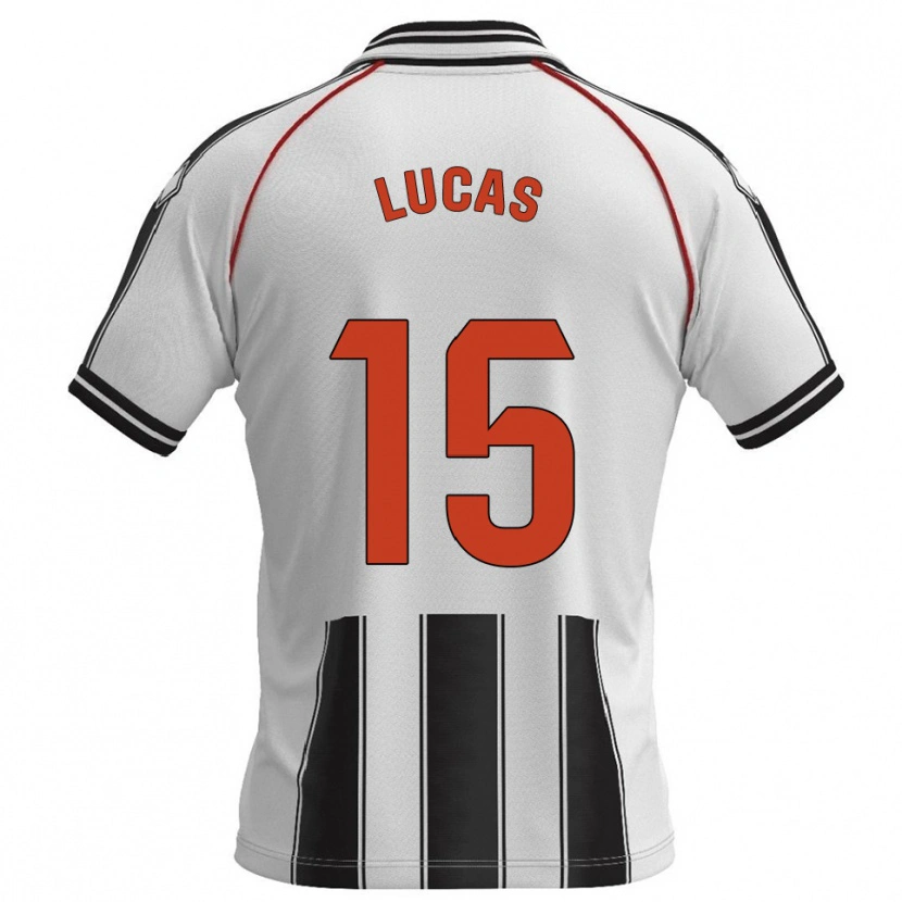 Danxen Mujer Camiseta Lucas Alcázar #15 Blanco Negro 1ª Equipación 2025/26 La Camisa
