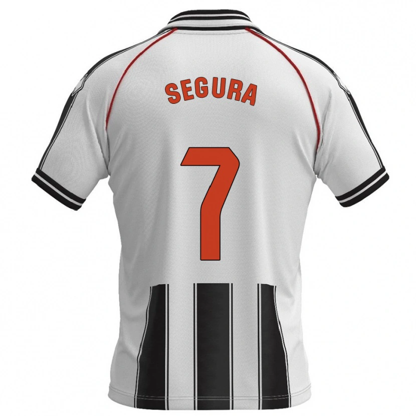Danxen Mujer Camiseta Carlos Segura #7 Blanco Negro 1ª Equipación 2025/26 La Camisa