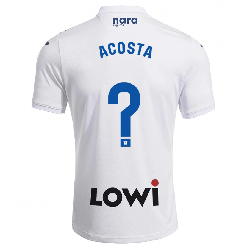 Danxen Mujer Camiseta Camilo Acosta #0 Blanco Marino 1ª Equipación 2025/26 La Camisa