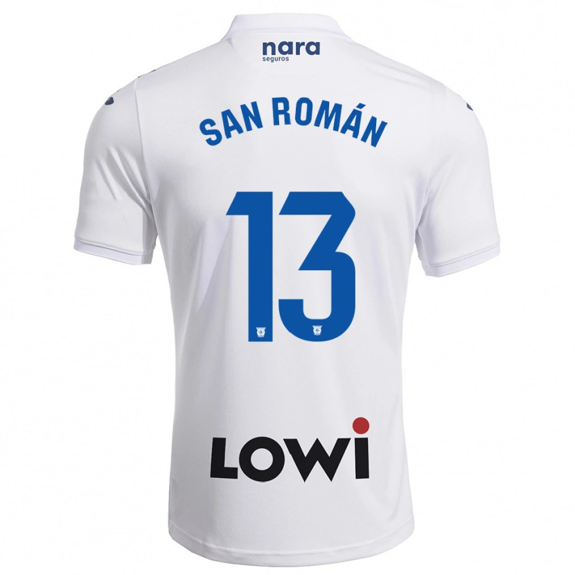 Danxen Mujer Camiseta Miguel San Román #13 Blanco Marino 1ª Equipación 2025/26 La Camisa